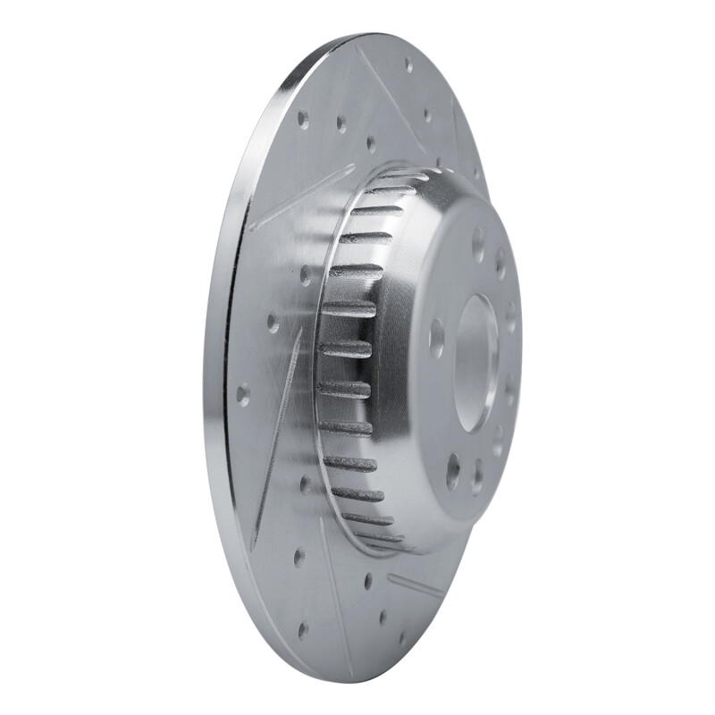 Jaguar E-Pace Brake Rotor (1) - Rear Right - R1 Concepts - Drilled & Slotted - Silver - `20-`22